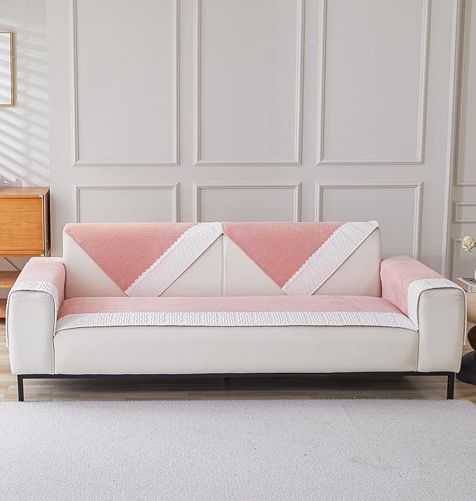 Sofa Covers Corduroy French Style Sofa 1/2/3/4 Seater (Peach)