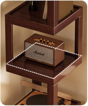 360° Rotating 4-Tier Storage Rack - Brown