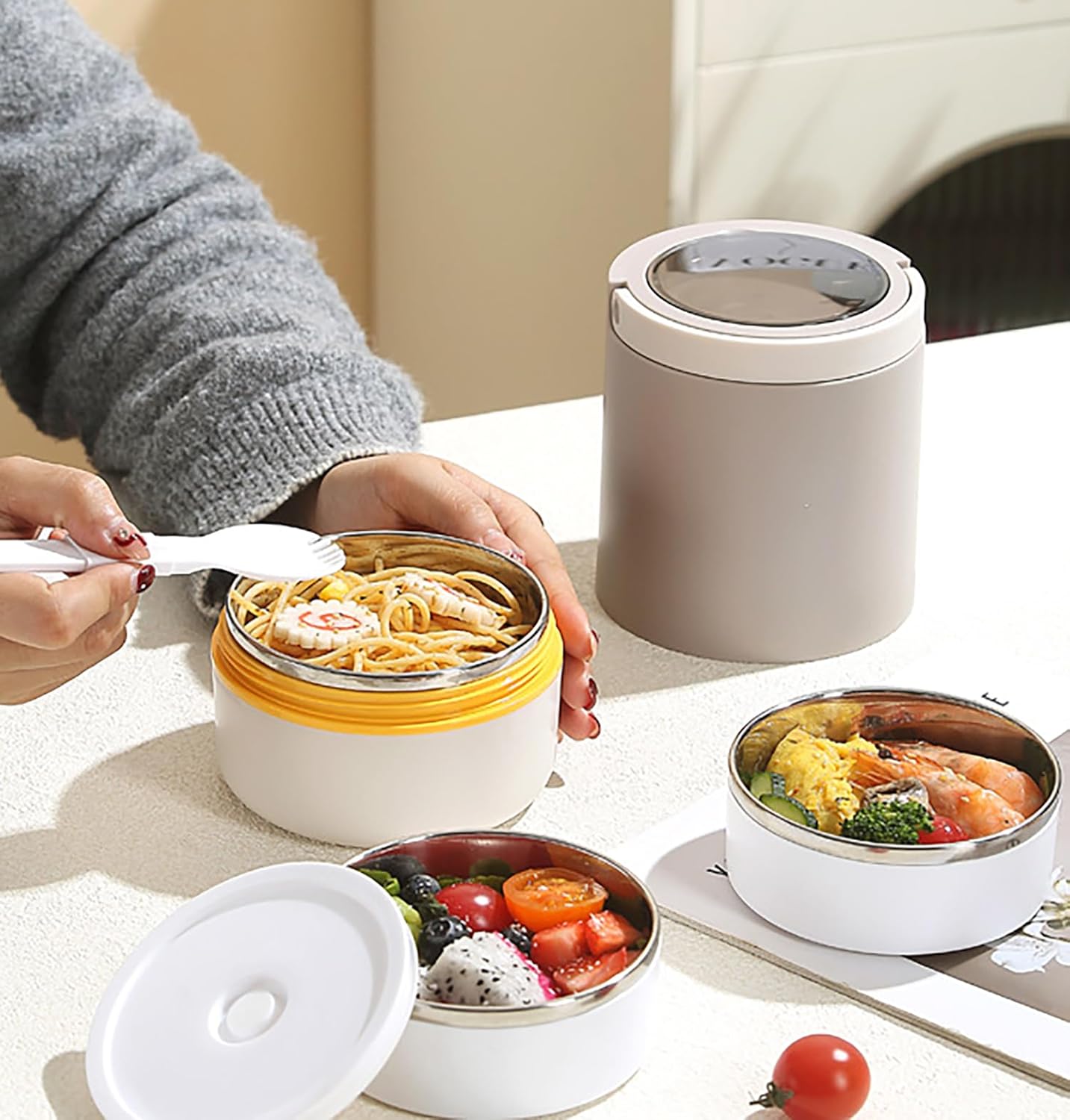 304 Stainless Steel Lunch Box - 900ml Three-Layer