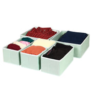 Set of 6 Foldable Storage Box Drawer Divider Organizer Basket Bins