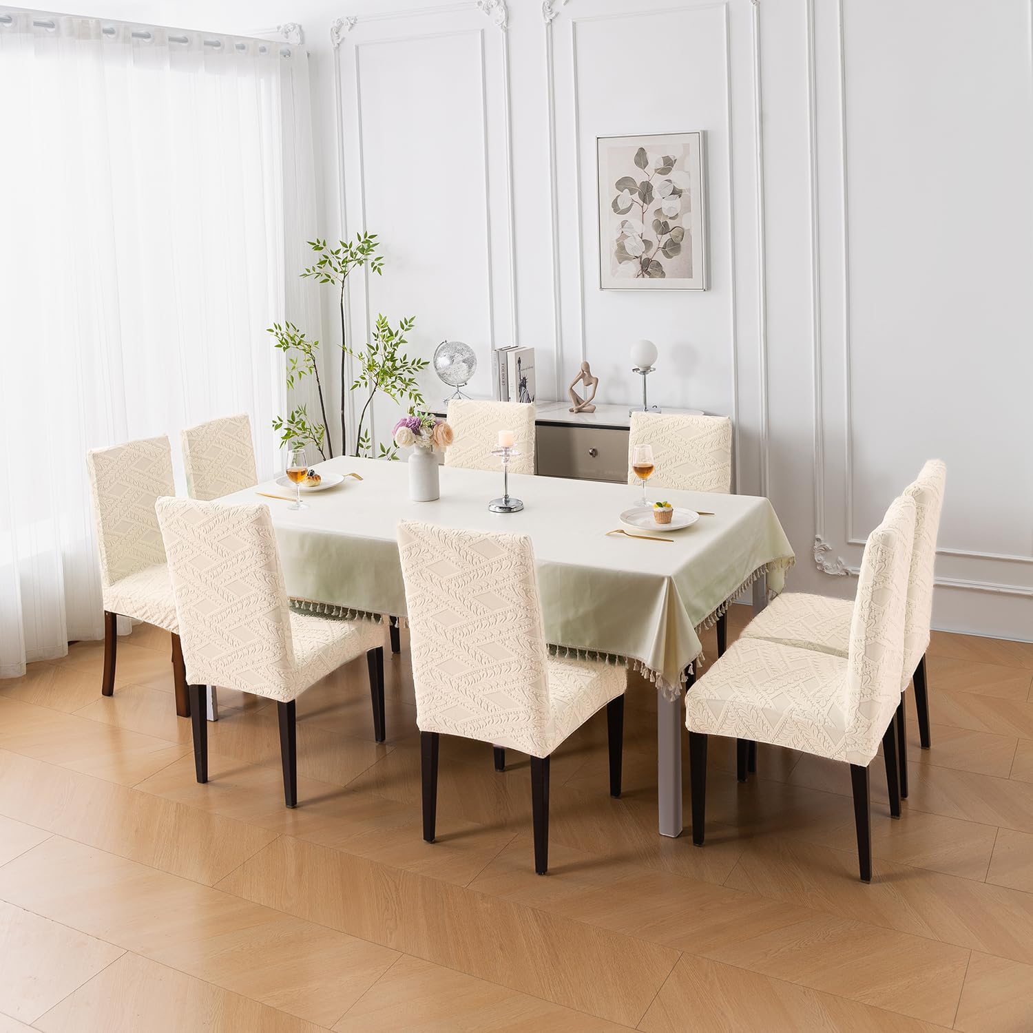 Stretchable Jacquard Chair Cover – 220 GSM- Beige