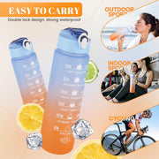 Set of 3 Water Bottle with Straw 2 Litre+900ml+280ml (Blue/Orange)