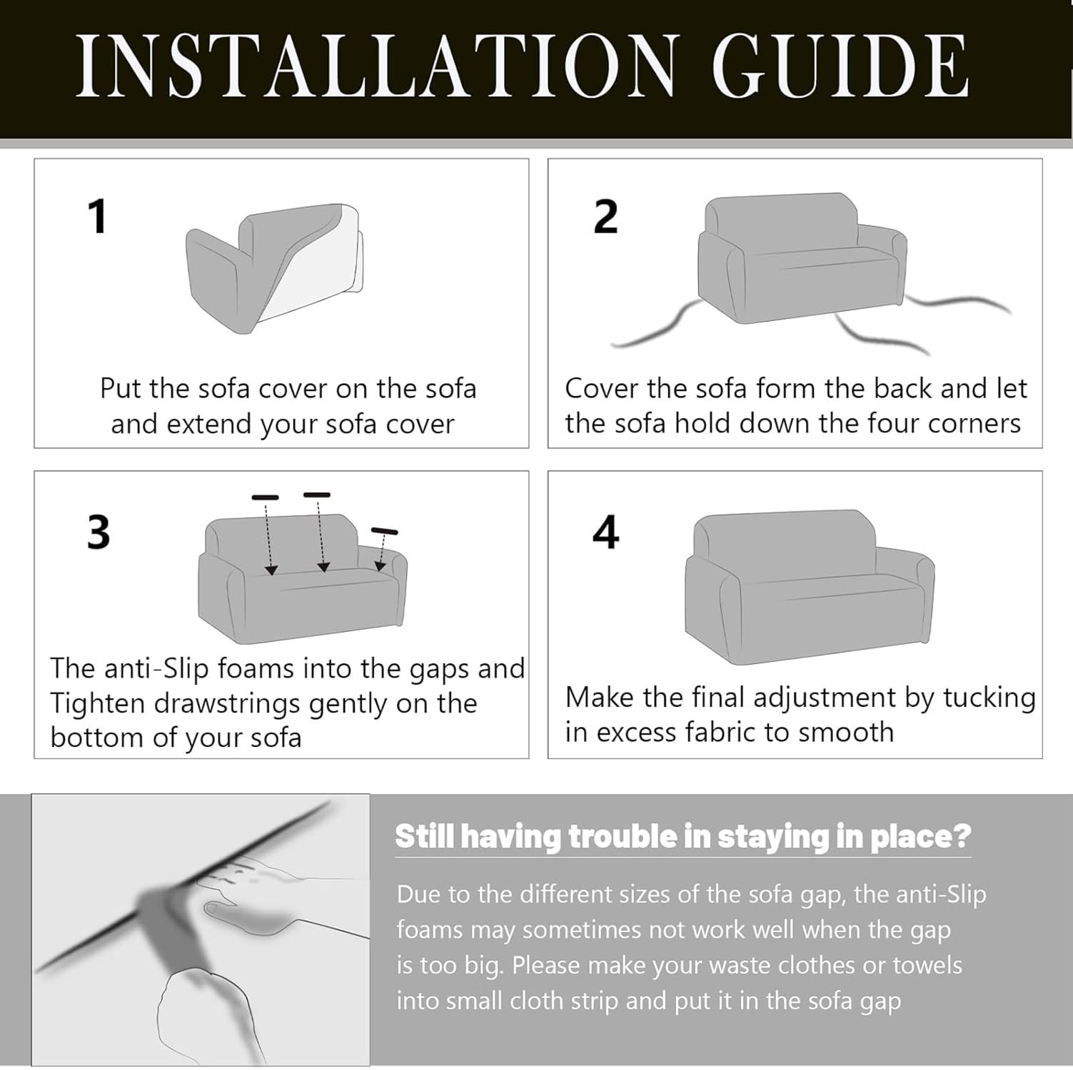 Universal Sofacover 220 GSM Jacquard Fabric Sofa Cover Slipcover (Blue)