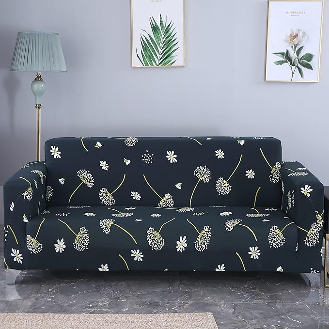 Universal Sofa Cover 140 GSM Sofa Slipcover (Black Leaflet)