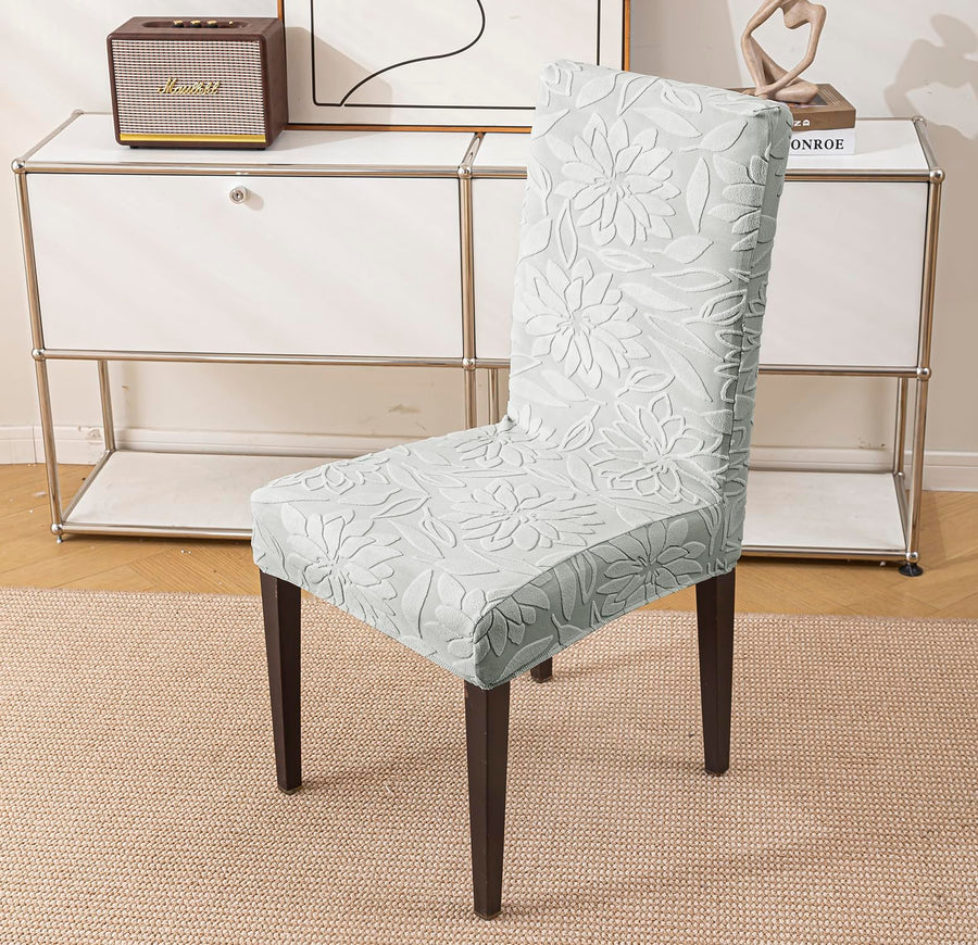 Stretchy Universal Camellia Jacquard Waterproof Chair Cover (Light Grey)