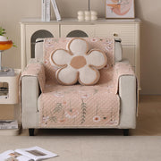 Polyester Sofa Cover Mat Reversible Couch Protector-Beige Blush