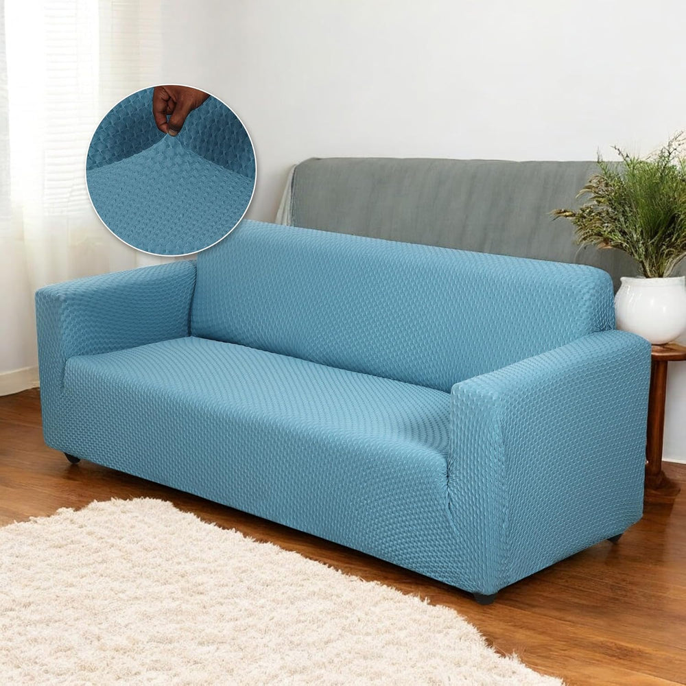 Universal Stretchable Jacquard Sofa Cover- Teal