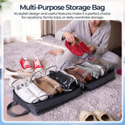 Travel Shoe Bag for 6 Pairs - Grey