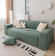 Universal Jacquard Leaf Texture Fabric Sofa Cover (Green)