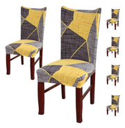 Elastic Chair Cover (Yellow Grey Prism)