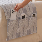 Quilted Printed Sofa Cover for Indian Sofa Set – Washable (Grey Loop)