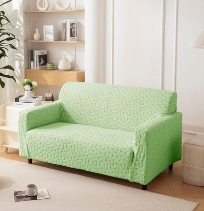 Jacquard Fabric Texture Sofa Cover 220 GSM Sofa Slipcover-Green