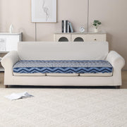 'Aura Petal Series' Quilted Sofa Mat Printed – Anti Slip (Boho Navy)