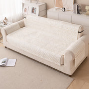 Quilted Printed Sofa Cover for Indian Sofa Set – Washable, Durable & Soft Fabric Protector (Sand Wave, One Seater)