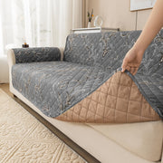 Gulnaar Series Anti-Slip Sofa Cover Mat with Pocket – Polyester Couch Protector(Clay Petal)