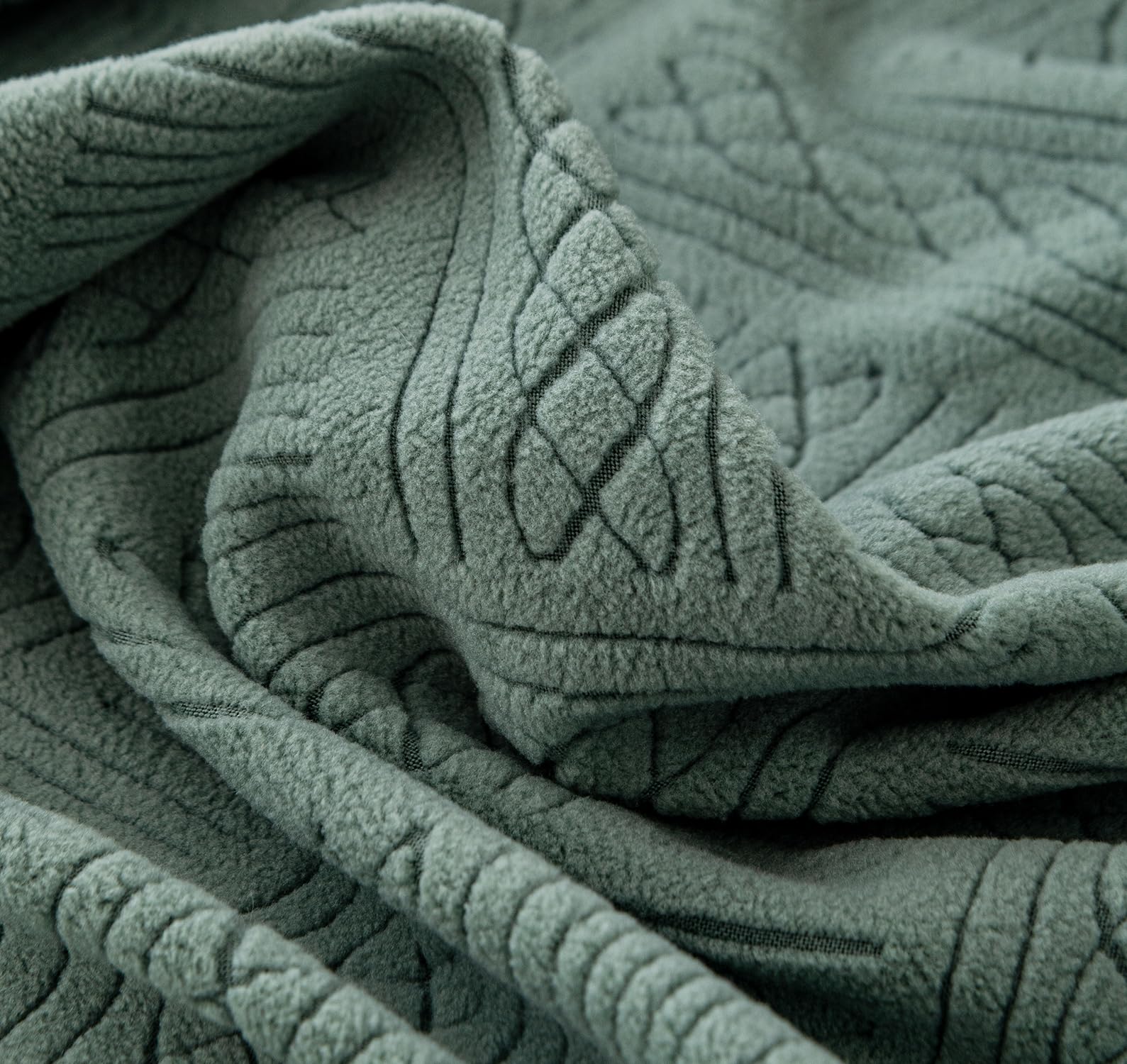 Jacquard Fabric Cushion Cover With Zipper (Green, 45 x 45 cm)