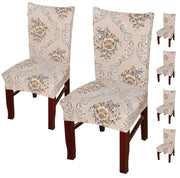 Printed Elastic Chair Cover (Beige Iris)
