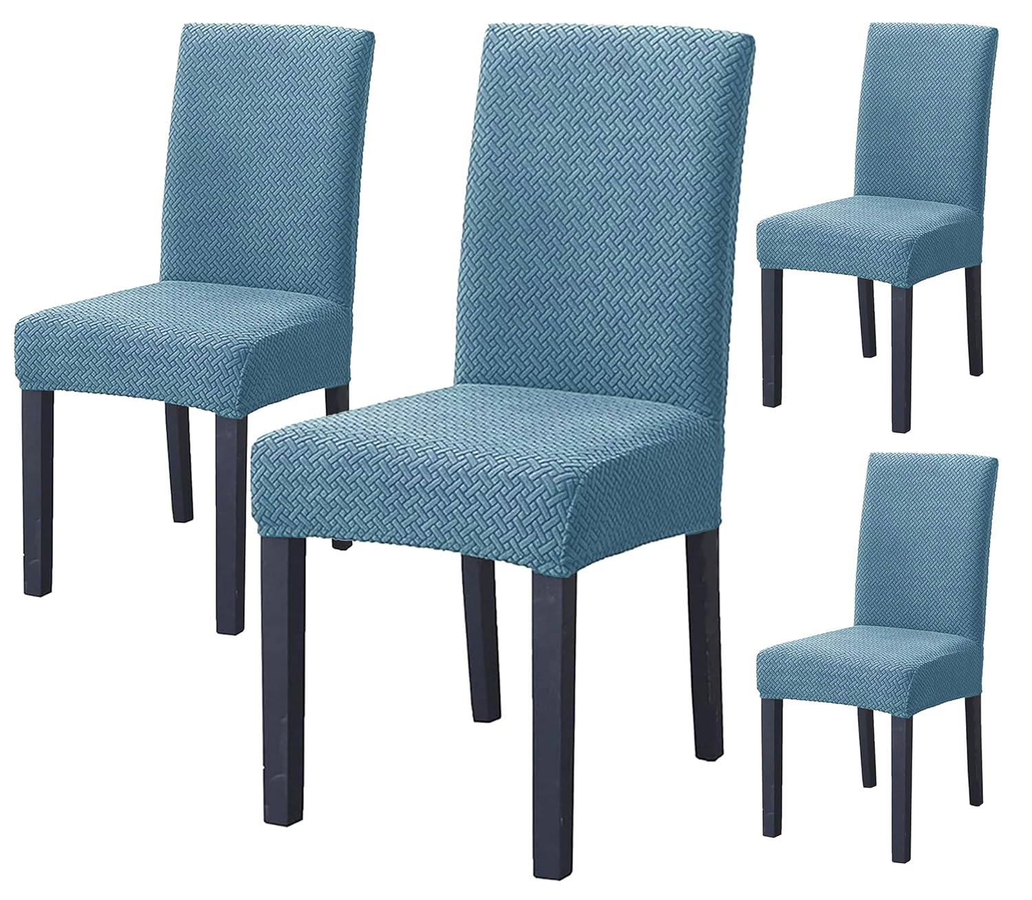 Elastic Jacquard Chair Cover Stretch Removable (Sky Blue)