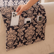 Quilted Printed Sofa Cover for Indian Sofa Set – Washable (Black Motif)