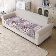 'Aura Petal Series' Quilted Sofa Mat Printed – Anti Slip (Boho Brown)