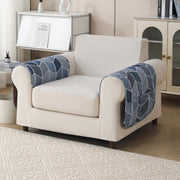 'Aura Petal Series' Quilted Sofa Mat Printed – Anti Slip (Hexa Blue)