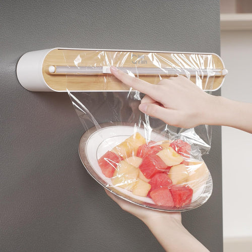 Magnetic Plastic Wrap Dispenser with Paper Towel Holder