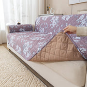 Gulnaar Series Anti-Slip Sofa Cover Mat with Pocket – Polyester Couch Protector(Botanic Breeze)