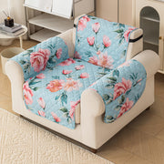 Gulnaar Series Anti-Slip Sofa Cover Mat with Pocket – Polyester Couch Protector(Rose Cloud)