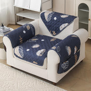 'Aura Petal Series' Quilted Sofa Mat Printed – Anti Slip (Paisley Charcoal)