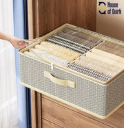 Non-Woven Fabric Zipper Storage Box (Grey Pattern)