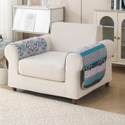 'Aura Petal Series' Quilted Sofa Mat Printed – Anti Slip (Boho Green)