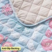 Printed Quilted Sofa Cover for 1/2/3/4 Seater Anti-Slip- Gulshan Sky