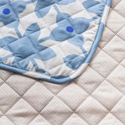 Printed Quilted Sofa Cover for 1/2/3/4 Seater Anti-Slip- Indigo Motif