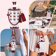 6-Piece Tumbler Accessories Set – Bow Pink | 40oz & 30oz | Tumbler Not Included