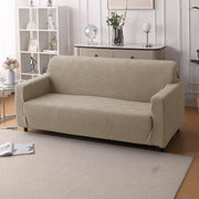 Premium Jacquard Fabric 220 GSM Sofa Cover – Soft, Stretchable (Khaki)
