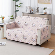 Mughal Series Anti-Slip Sofa Cover Mat with Pocket – Polyester Couch Protector(Kamdhenu)