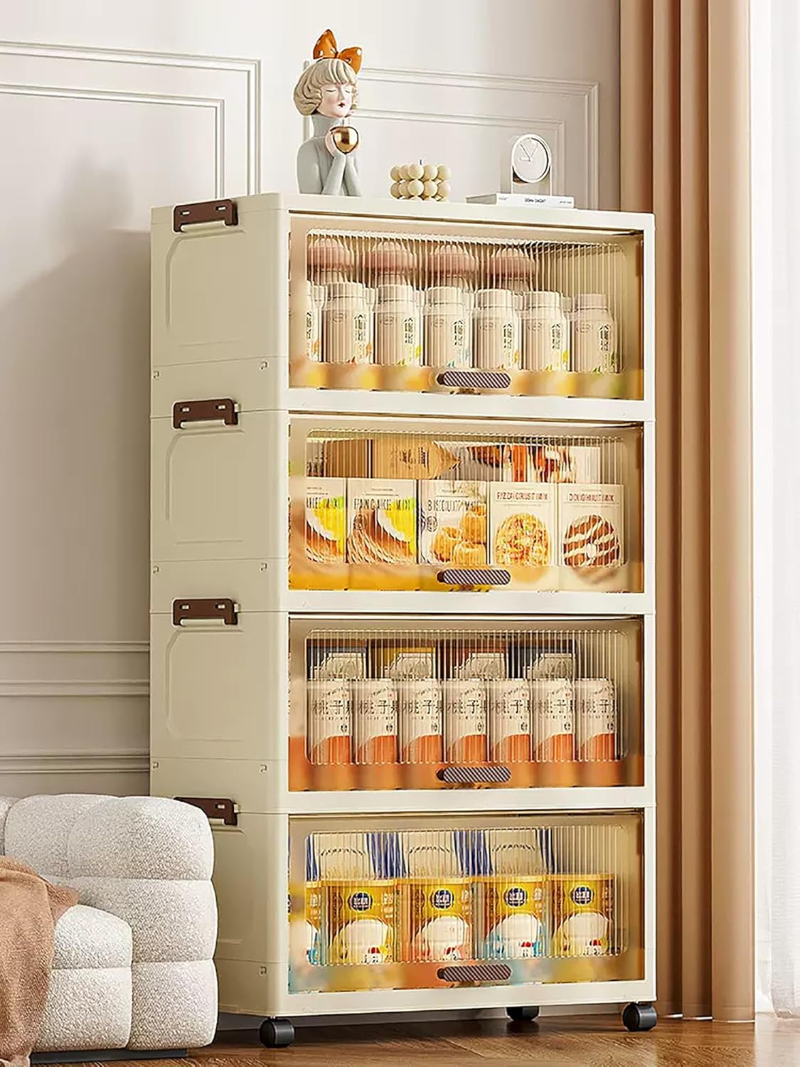 Foldable Storage Box, Closet Organizers and Storage (48 cm, Beige)