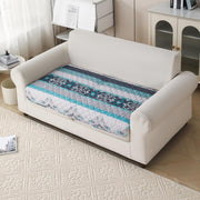 'Aura Petal Series' Quilted Sofa Mat Printed – Anti Slip (Boho Green)