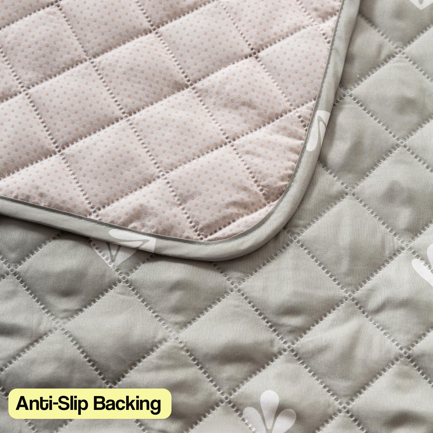 Printed Quilted Sofa Cover for 1/2/3/4 Seater Anti-Slip- Neem Buti