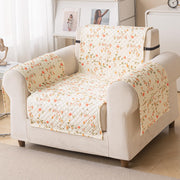 Quilted Printed Sofa Cover for Indian Sofa Set – Washable (Beige Tulip)