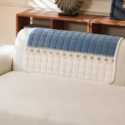 Waffle Quilt Corduroy Chenille Sofa Cover – Quilted, Non-Slip, Washable & Durable Protector (Blue)