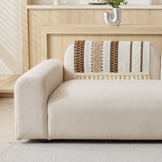 Banjara Weave Series Tassel Chenille Couch Cover Quilted Non-Slip Washable Sofa Slipcover (Cream)
