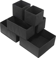 Set of 6 Foldable Storage Box Drawer Divider Organizer Basket Bins