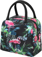 Insulated Lunch Bag (Black Flamingo)