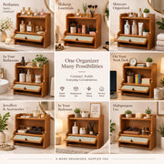 Bamboo Spice Rack Adjustable Multi-Layer - Brown