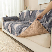 Gulnaar Series Anti-Slip Sofa Cover Mat with Pocket – Polyester Couch Protector(Sandstone)