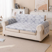Quilted Printed Sofa Cover for Indian Sofa Set – Washable (Grey Loop)
