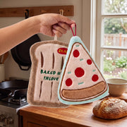 Pizza Bread Shaped Hanging Towels Set of 2 (Pizza/Bread)
