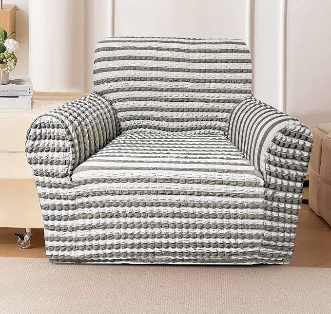 Stretch Bubble Sofa Slipcover (Grey Stripe)
