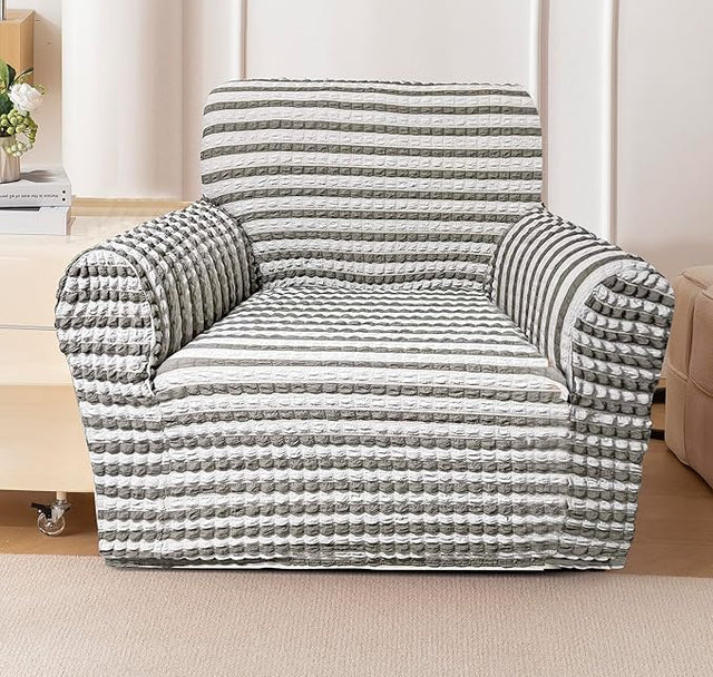 Stretch Bubble Sofa Slipcover (Grey Stripe)